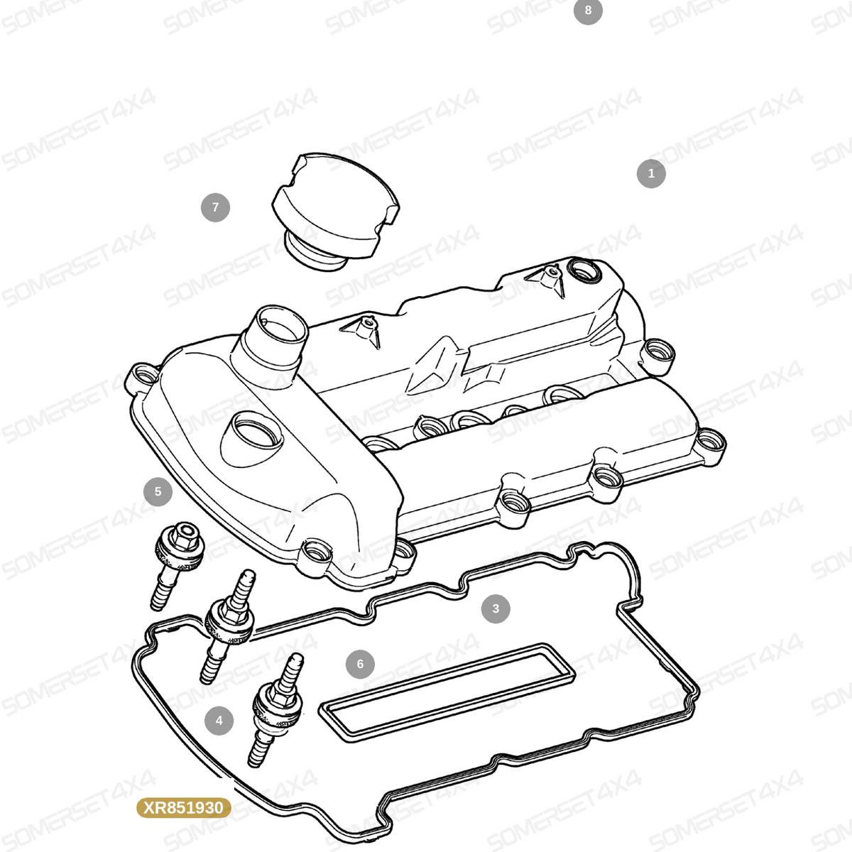 XR851930 GENUINE JAGUAR - Camshaft cover gasket