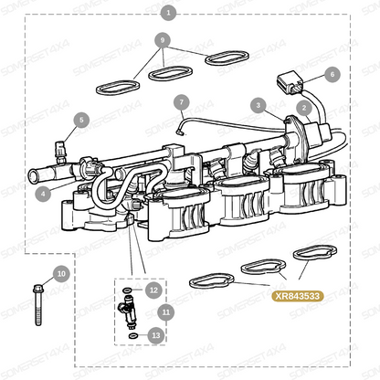 XR843533 GENUINE JAGUAR - GASKET-INLET MANIFLD