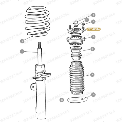 C2S44944 GENUINE JAGUAR - Spring/damper mounting