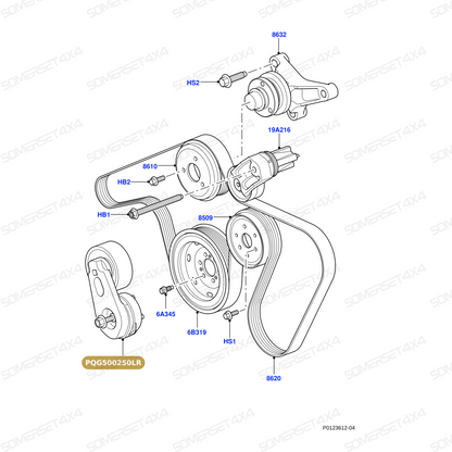 PQG500250LR GENUINE LAND ROVER - PULLEY - TENSION