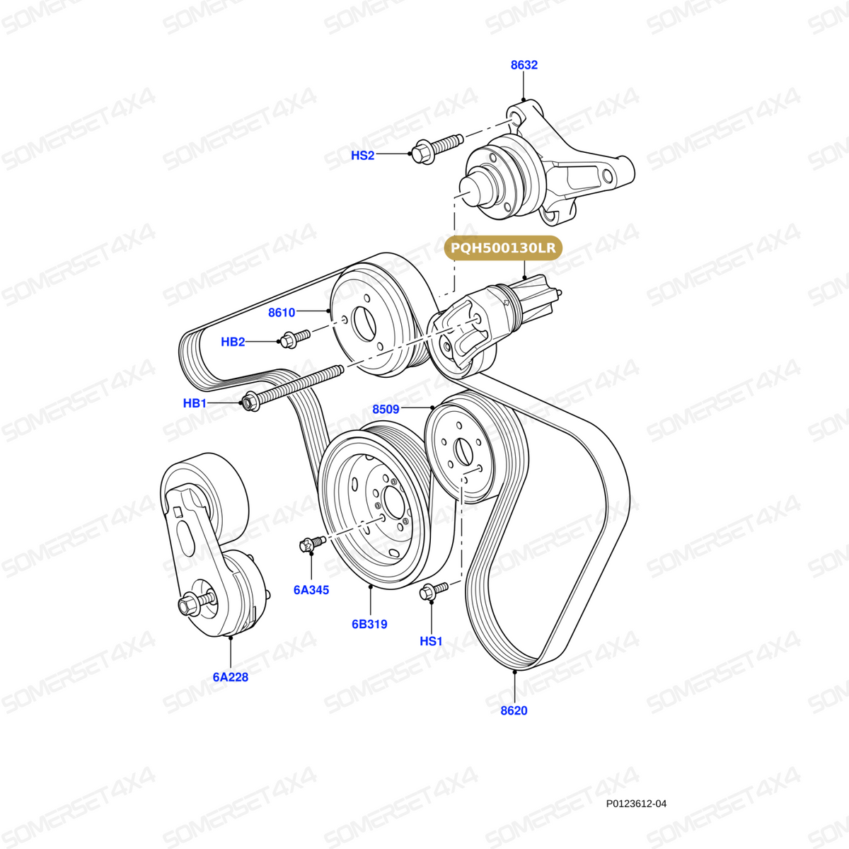 PQH500130LR GENUINE LAND ROVER - KIT - TENSION PULLEY