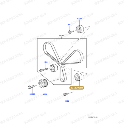 1311306LR GENUINE LAND ROVER - KIT - DRIVE BELT