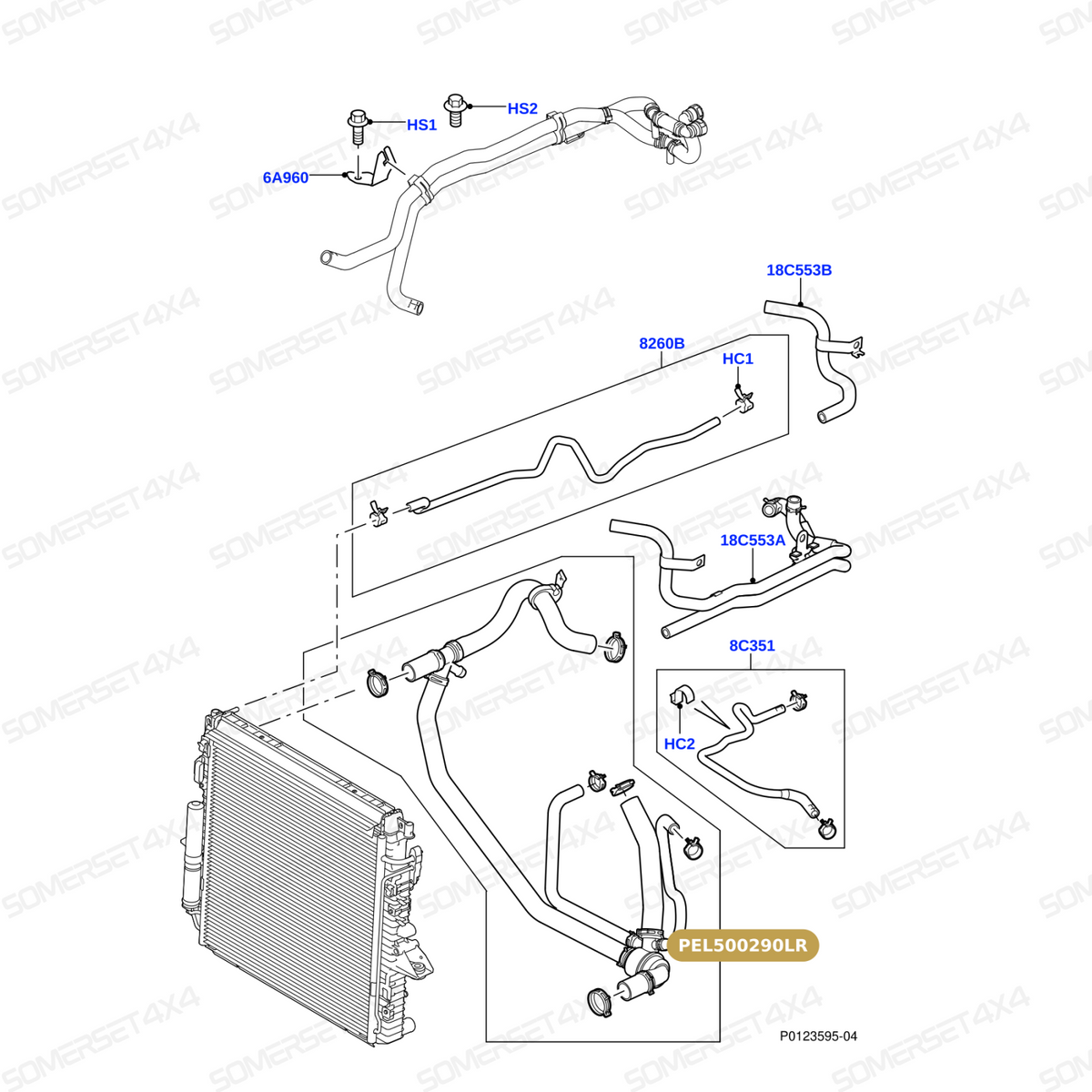 PEL500290LR GENUINE LAND ROVER - HOSE - RADIATOR