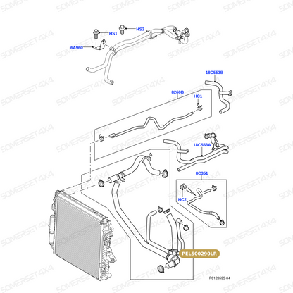 PEL500290LR GENUINE LAND ROVER - HOSE - RADIATOR