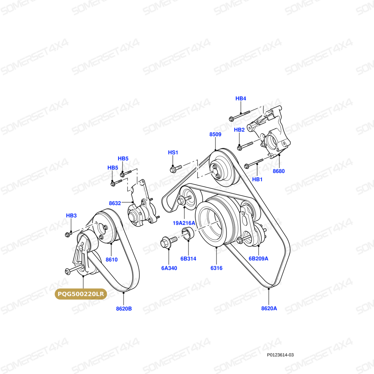 PQG500220LR GENUINE LAND ROVER - TENSIONER