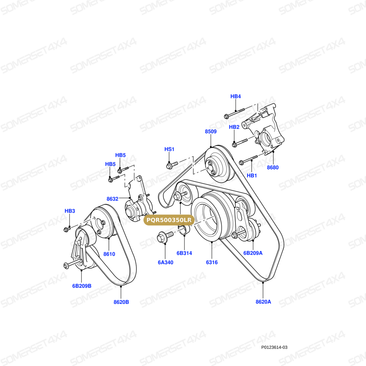PQR500350LR GENUINE LAND ROVER - PULLEY - TENSION