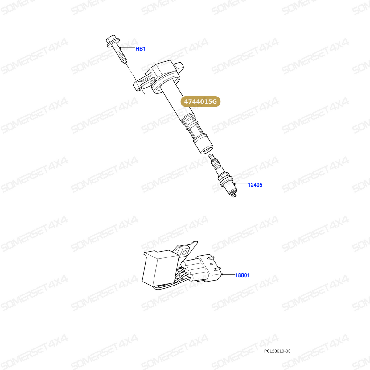4744015G LAND ROVER - COIL ASSY - IGNITION - FITS From LUCAS