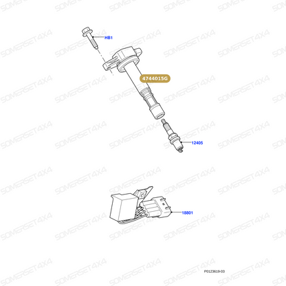 4744015G LAND ROVER - COIL ASSY - IGNITION - FITS From LUCAS