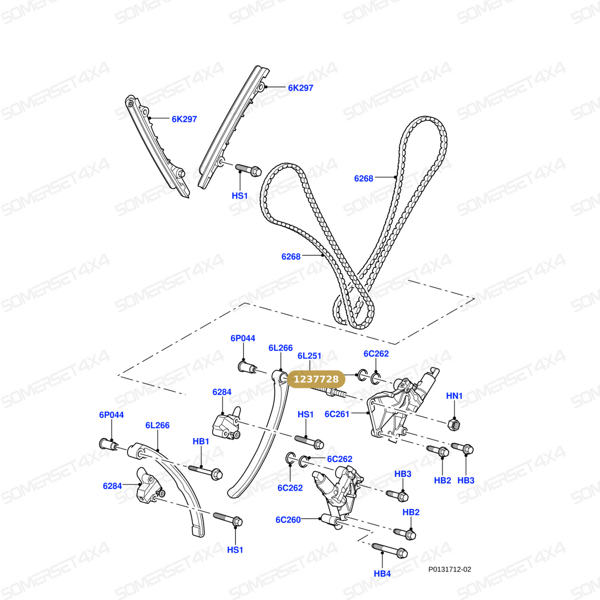 1237728 LAND ROVER - SPLIT RING PTFE- VVT AJV8 L319/L320/L322 From PR2 PRO