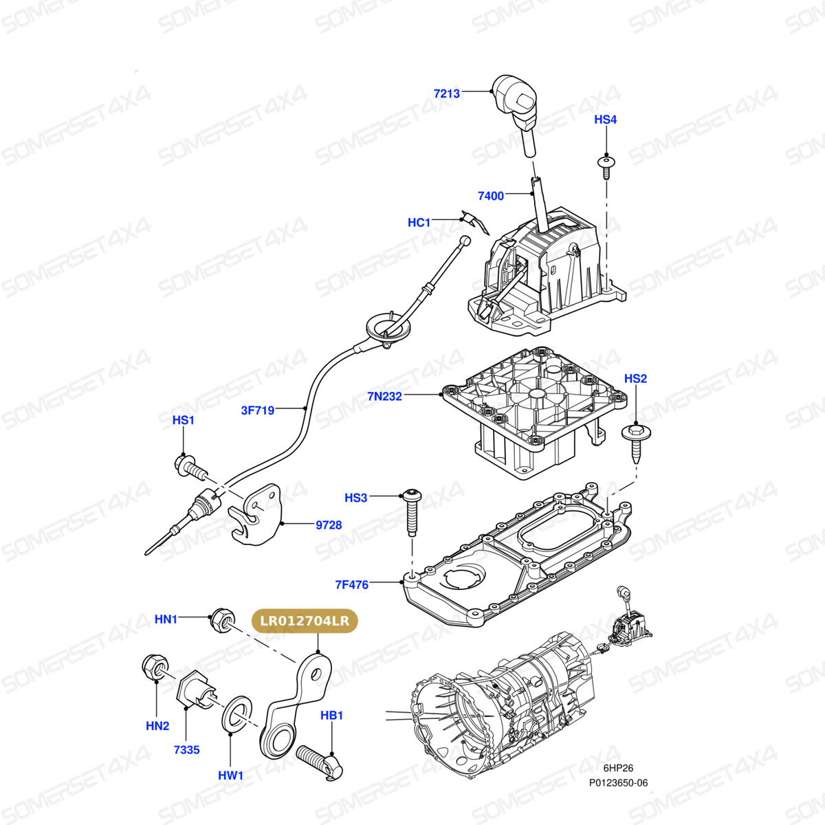 LR012704LR GENUINE LAND ROVER - LEVER
