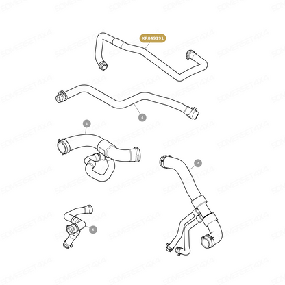 XR849191 GENUINE JAGUAR - HOSE-HEATER
