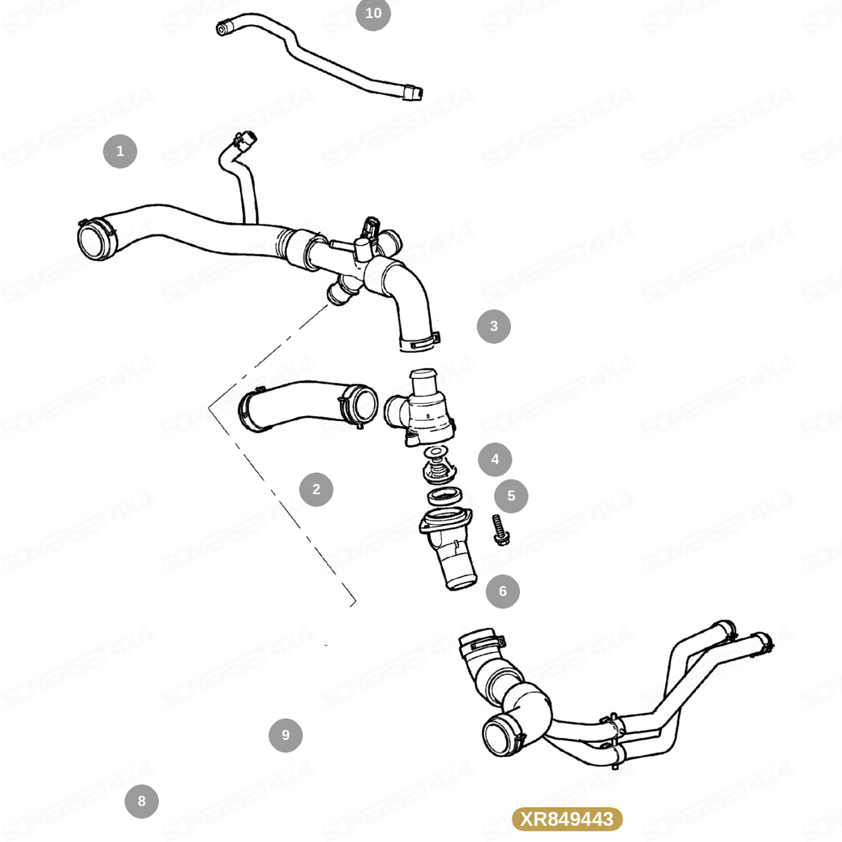 XR849443 GENUINE JAGUAR - HOSE