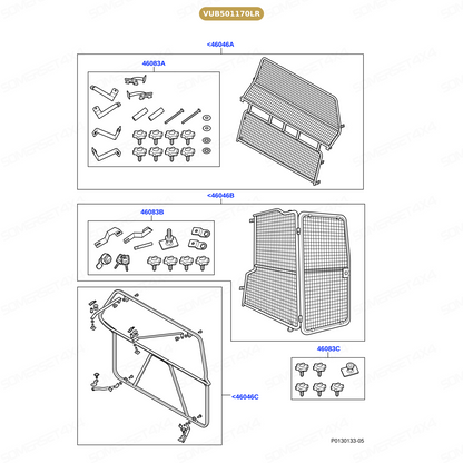 VUB501170LR GENUINE LAND ROVER - Dog Guard