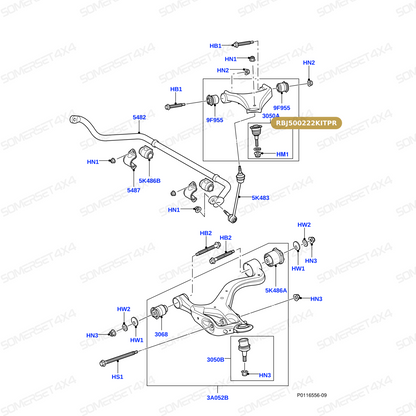 RBJ500222KITPR LAND ROVER - KIT - SUSPENSION ARM - FRONT RADIUS ARM From PROEVO+
