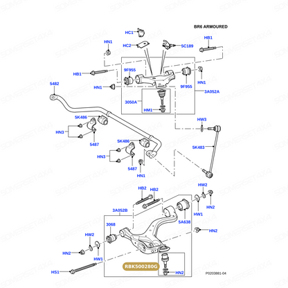 RBK500280G LAND ROVER - BALL JOINT - SUSPENSION ARM - LOWER SUSPENSION ARM From LEMFORDER