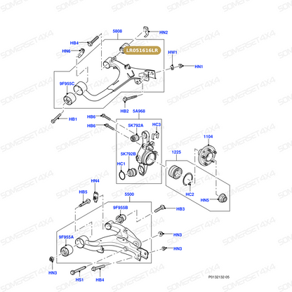 LR051616LR GENUINE LAND ROVER - Bush - Arm