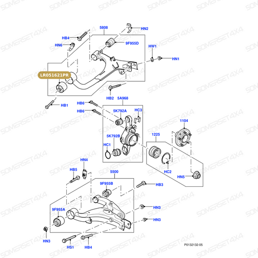 LR051621PR LAND ROVER - BUSH - SUSPENSION ARM - REAR RADIUS ARM From PROEVO+