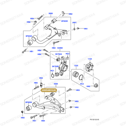 LR054831LR GENUINE LAND ROVER - BUSH - REAR SUSPENSION