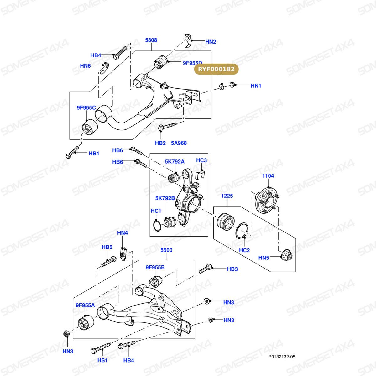 RYF000182 LAND ROVER - WASHER - REAR RADIUS ARM - X2 ADJUSTING From ALLMAKES