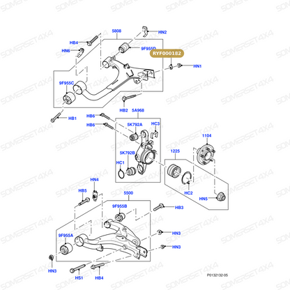 RYF000182 LAND ROVER - WASHER - REAR RADIUS ARM - X2 ADJUSTING From ALLMAKES