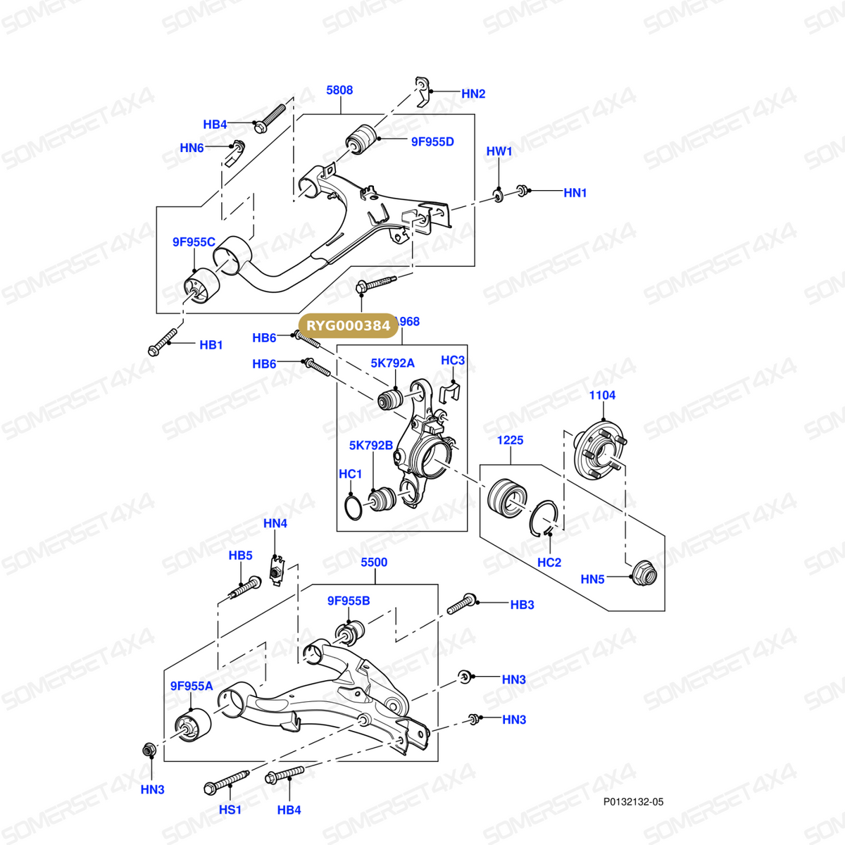 RYG000384 LAND ROVER - BOLT - REAR RADIUS ARM - M13 - REAR KNUCKLE - UPPER From ALLMAKES