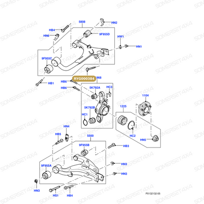 RYG000384 LAND ROVER - BOLT - REAR RADIUS ARM - M13 - REAR KNUCKLE - UPPER From ALLMAKES