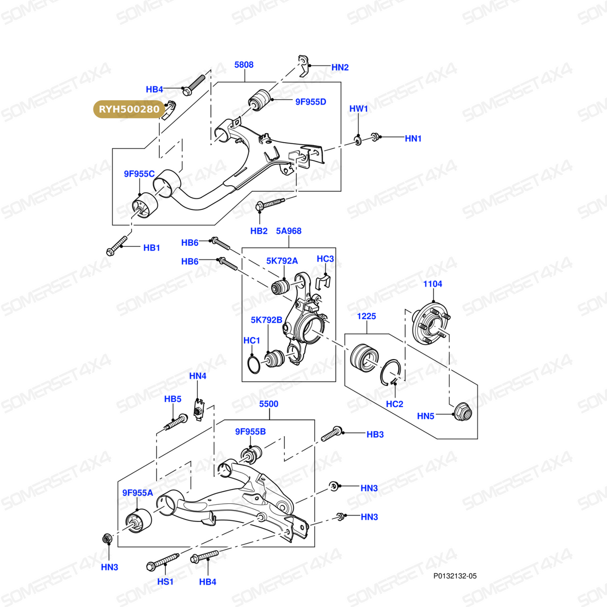 RYH500280 LAND ROVER - NUT - FITS From PR2 ALLMAKES OE