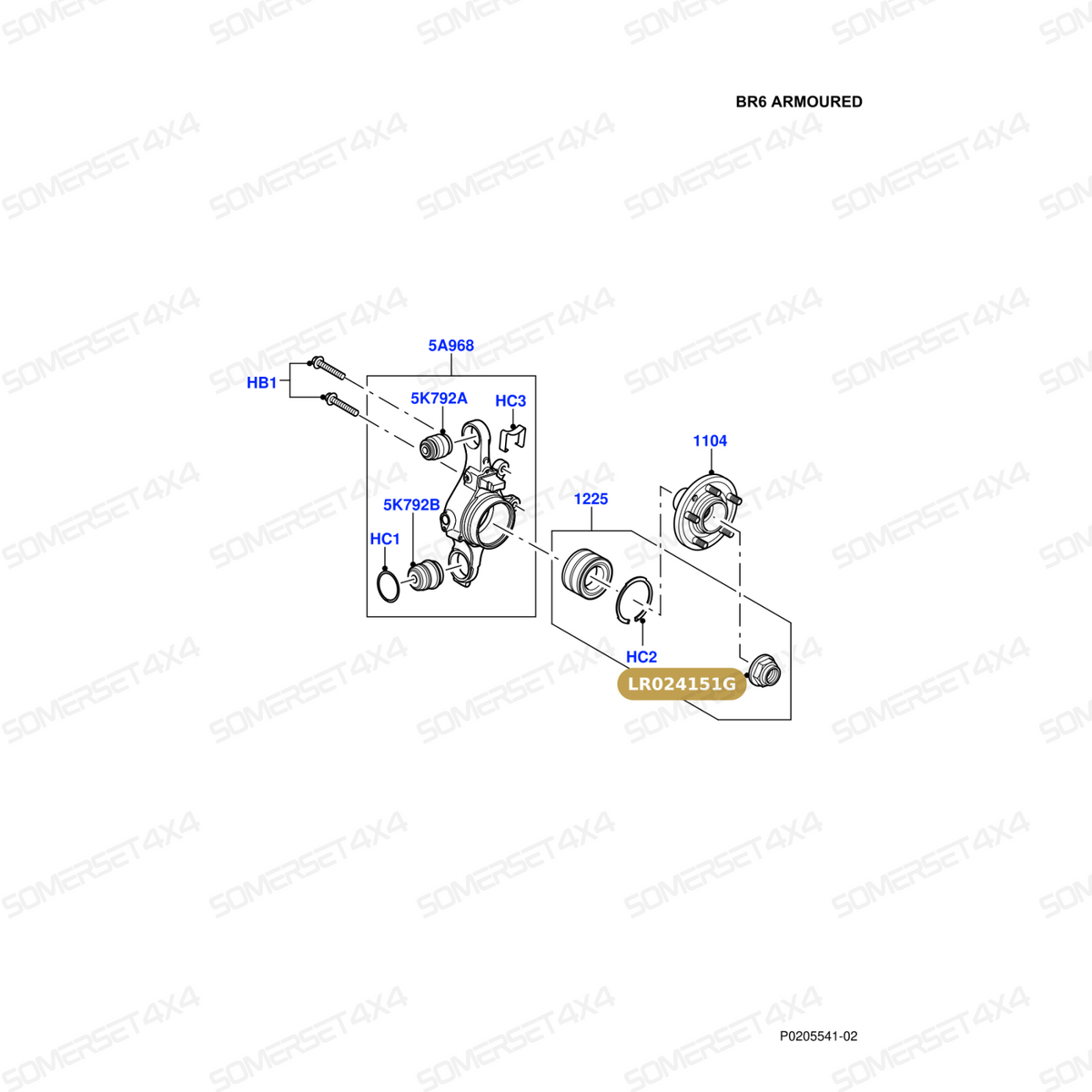 LR024151G LAND ROVER - NUT AND WASHER - SHAFT TO HUB ASSEMBLY From PR2 ALLMAKES OE
