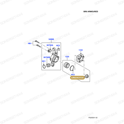 LR024151G LAND ROVER - NUT AND WASHER - SHAFT TO HUB ASSEMBLY From PR2 ALLMAKES OE