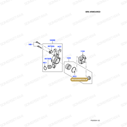 RFD500020LR GENUINE LAND ROVER - NUT - HEX