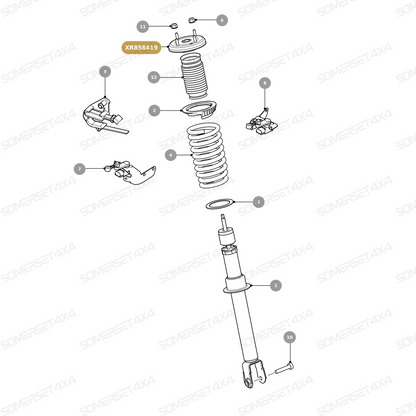 XR858419 GENUINE JAGUAR - MOUNTING-SPRING DAMP