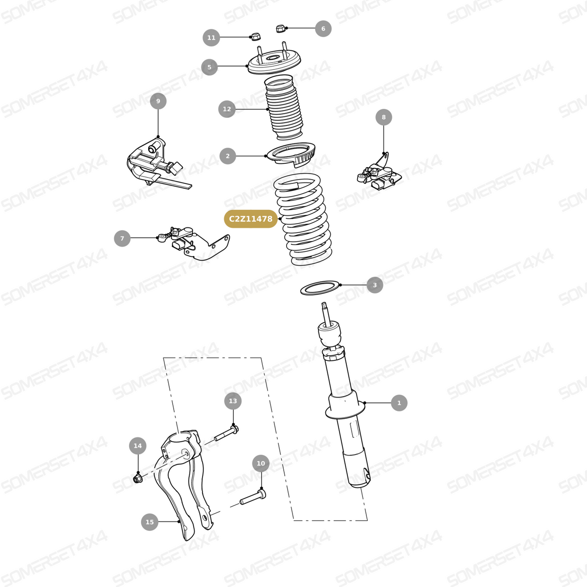C2Z11478 GENUINE JAGUAR - Road spring