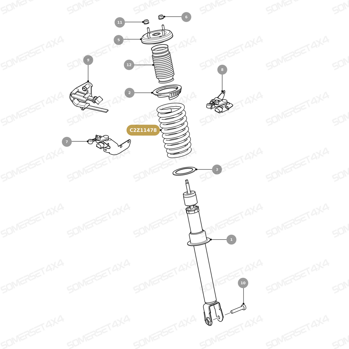 C2Z11478 GENUINE JAGUAR - Road spring
