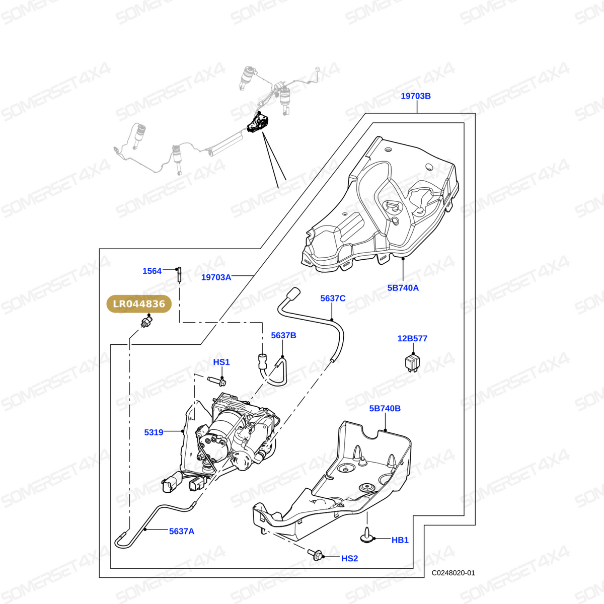 LR044836 LAND ROVER - CONNECTOR - VALVE BLOCK TO PIPE From PR2 ALLMAKES OE