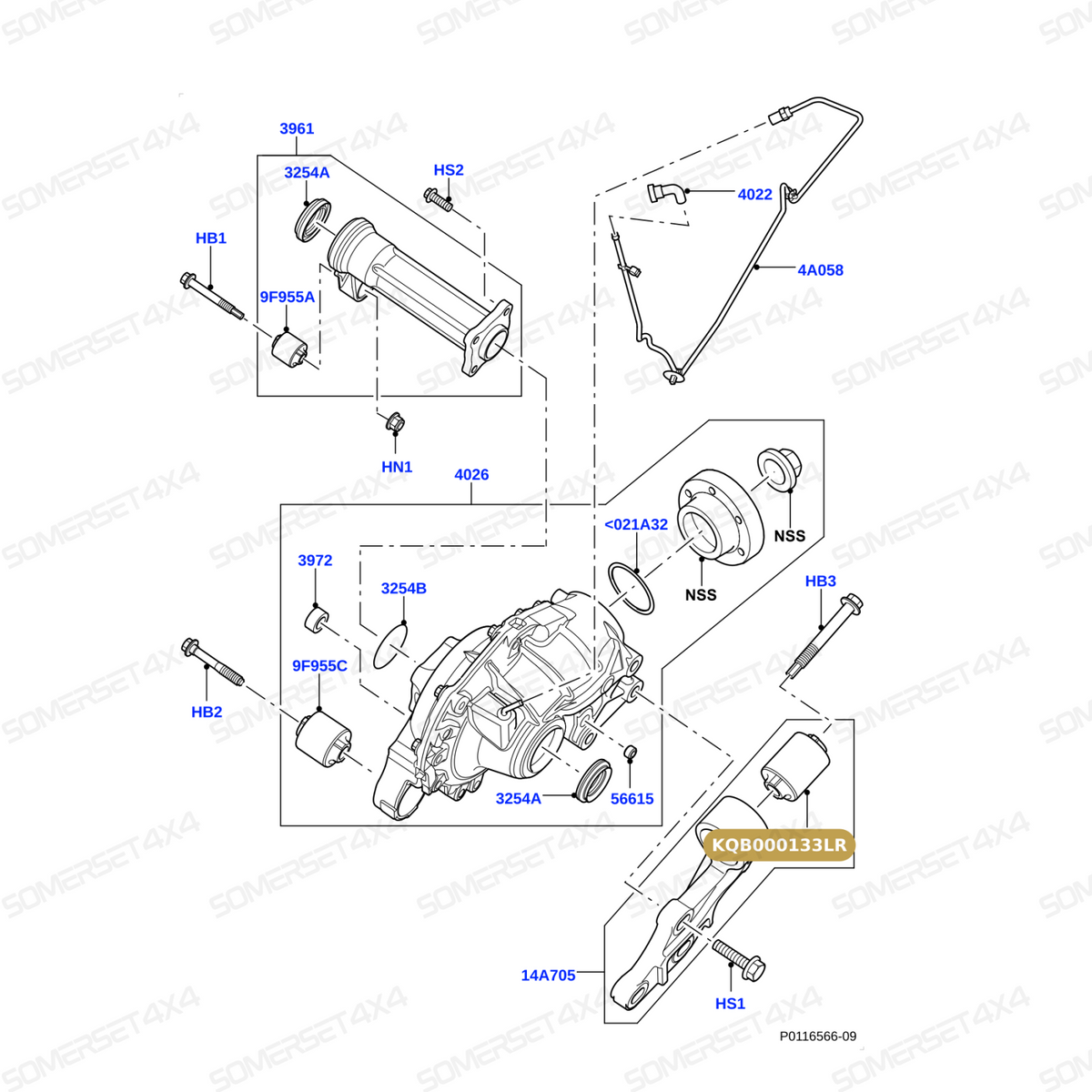 KQB000133LR GENUINE LAND ROVER - INSULATOR - DIFFERENTIAL