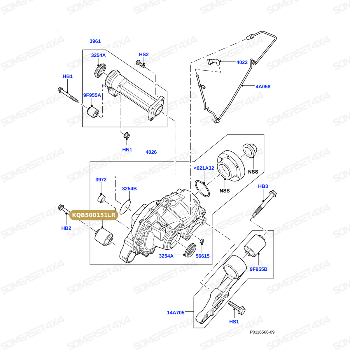 KQB500151LR GENUINE LAND ROVER - INSULATOR - DIFFERENTIAL
