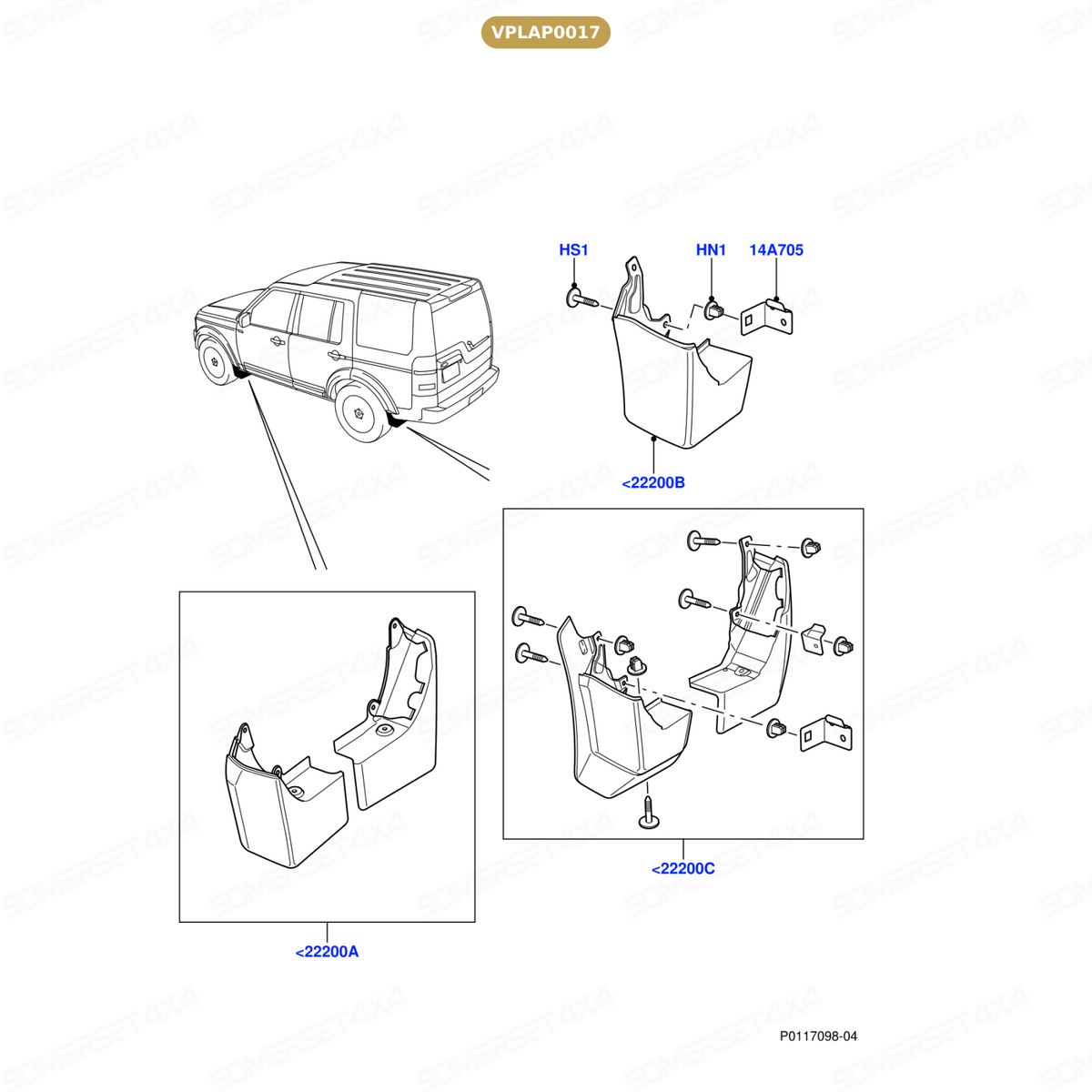 VPLAP0017 LAND ROVER - MUD FLAPS - REAR - PAIR - D3/D4 From TERRAFIRMA