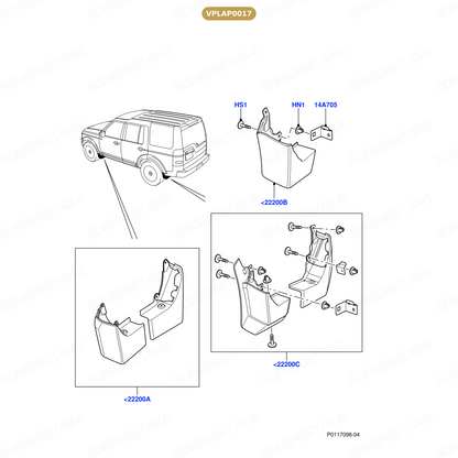 VPLAP0017 LAND ROVER - MUD FLAPS - REAR - PAIR - D3/D4 From TERRAFIRMA