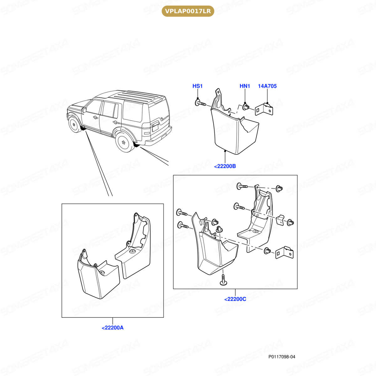 VPLAP0017LR GENUINE LAND ROVER - Mudflaps - Rear - Set