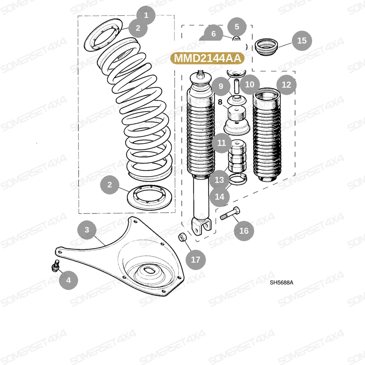 MMD2144AA GENUINE JAGUAR - ISOLATOR-SHOCK ABSOR