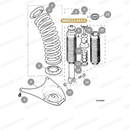 MMD2144AA GENUINE JAGUAR - ISOLATOR-SHOCK ABSOR