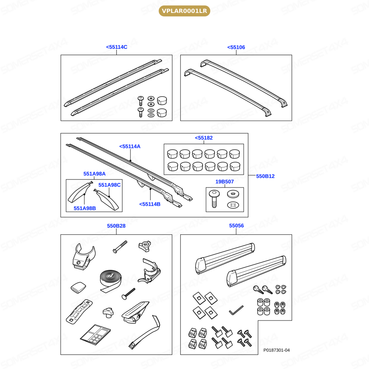 VPLAR0001LR GENUINE LAND ROVER - RAIL - ROOF RACK CROSS