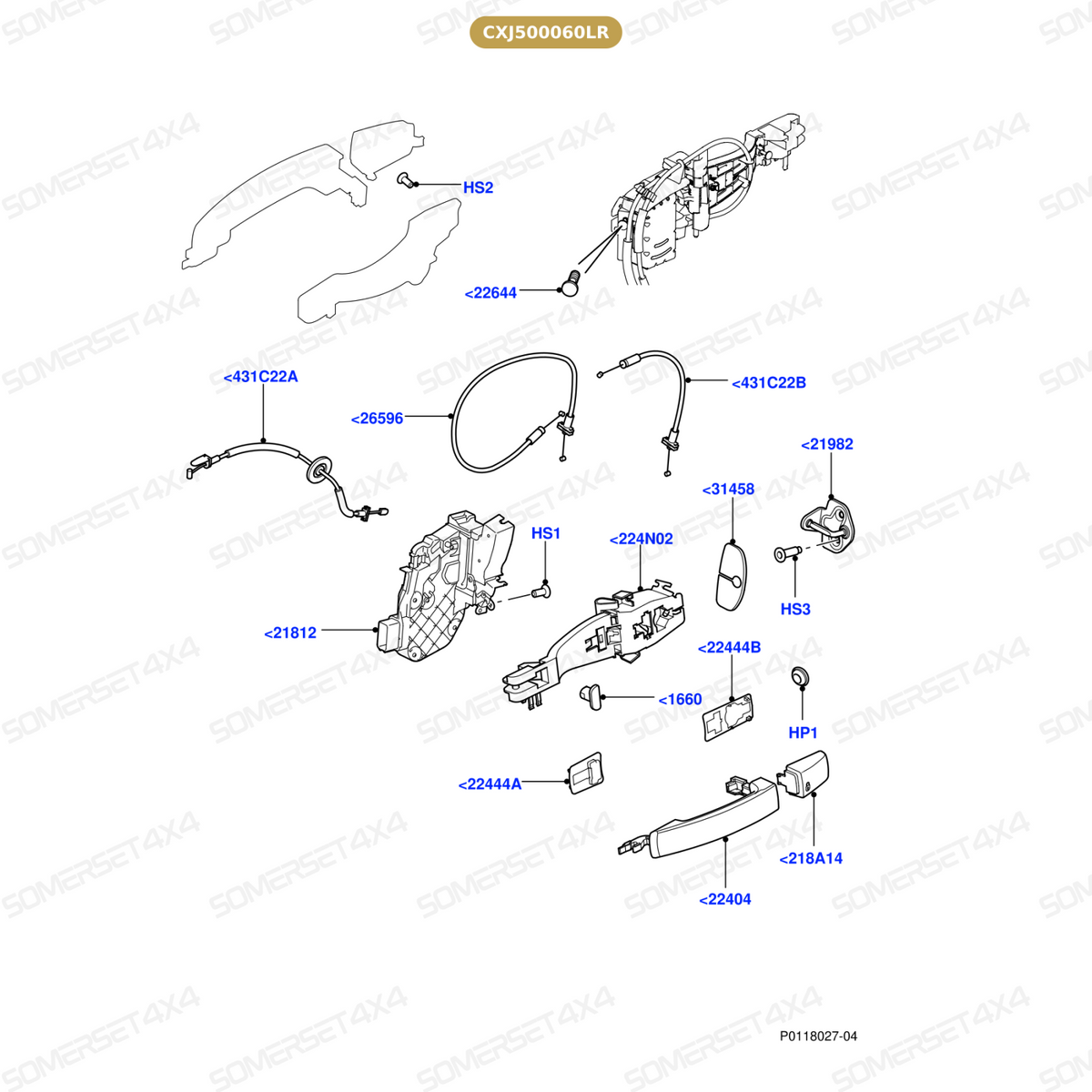 CXJ500060LR GENUINE LAND ROVER - CAP - HANDLE