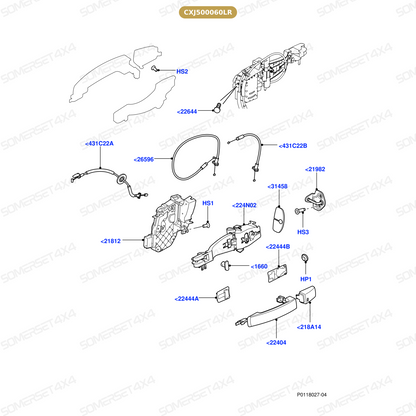 CXJ500060LR GENUINE LAND ROVER - CAP - HANDLE