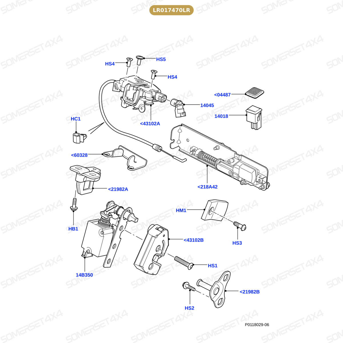 LR017470LR GENUINE LAND ROVER - LATCH - TAILGATE