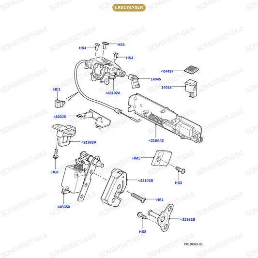 LR017470LR GENUINE LAND ROVER - LATCH - TAILGATE