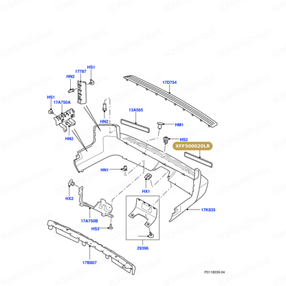 XFF500020LR GENUINE LAND ROVER - REFLECTOR