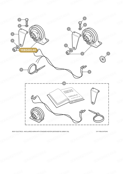 YEB500140 LAND ROVER - HORN ASSY From ALLMAKES