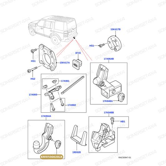 KNW500020LR GENUINE LAND ROVER - RETAINER