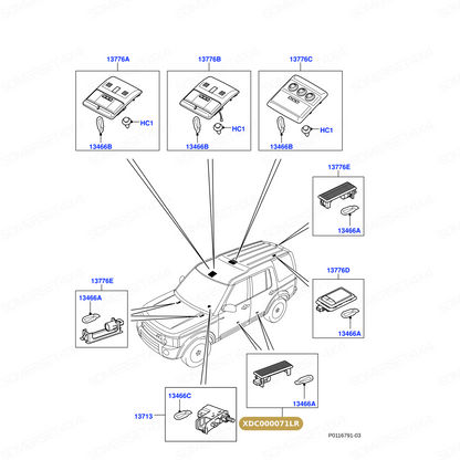 XDC000071LR GENUINE LAND ROVER - LAMP - INTERIOR